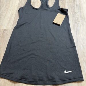 Nike Black Racerback Athletic Tank with White Swoosh